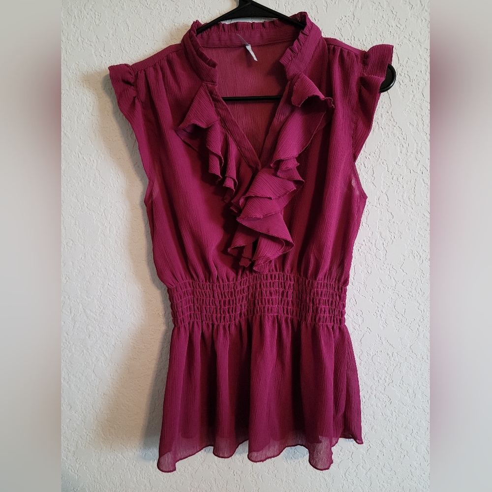 Max Rave Ruffled Blouse, Sz L